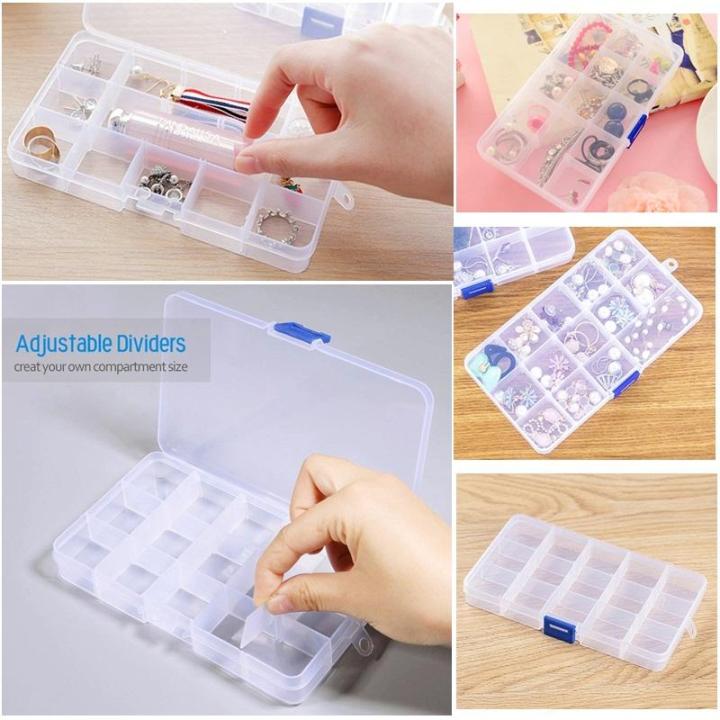 Adjustable Grid Transparent Storage Box for Earrings & Jewellery | Slim Girls Accessories Organizer