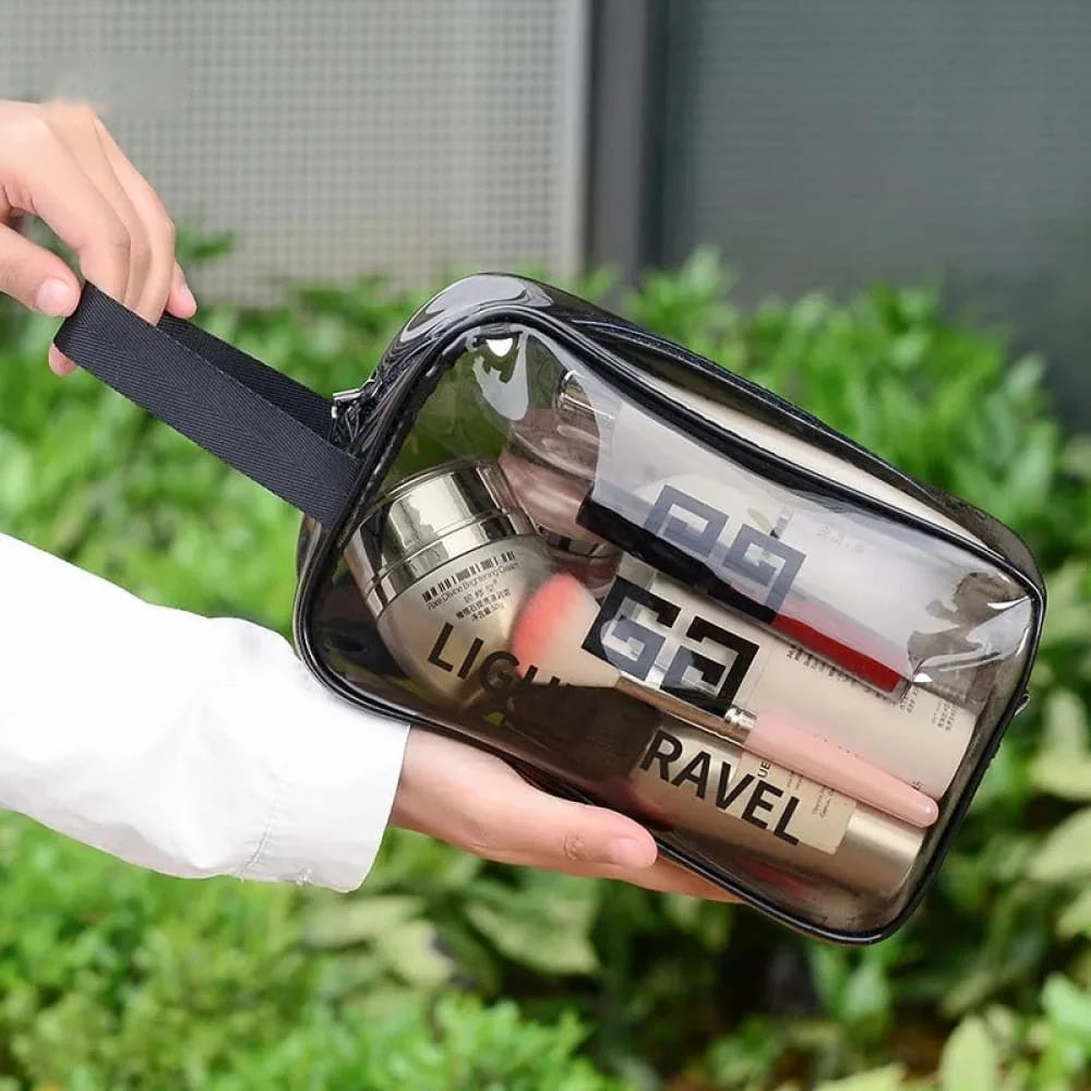 PVC Travel Cosmetic Bag – Transparent Waterproof Travel Organizer