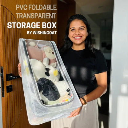 Foldable Transparent Storage Box | Shoes, Toys, Clothes & Books Organizer
