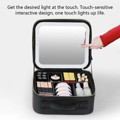 Shenish™ Smart LED Makeup Case with Mirror - Portable Lighted Storage