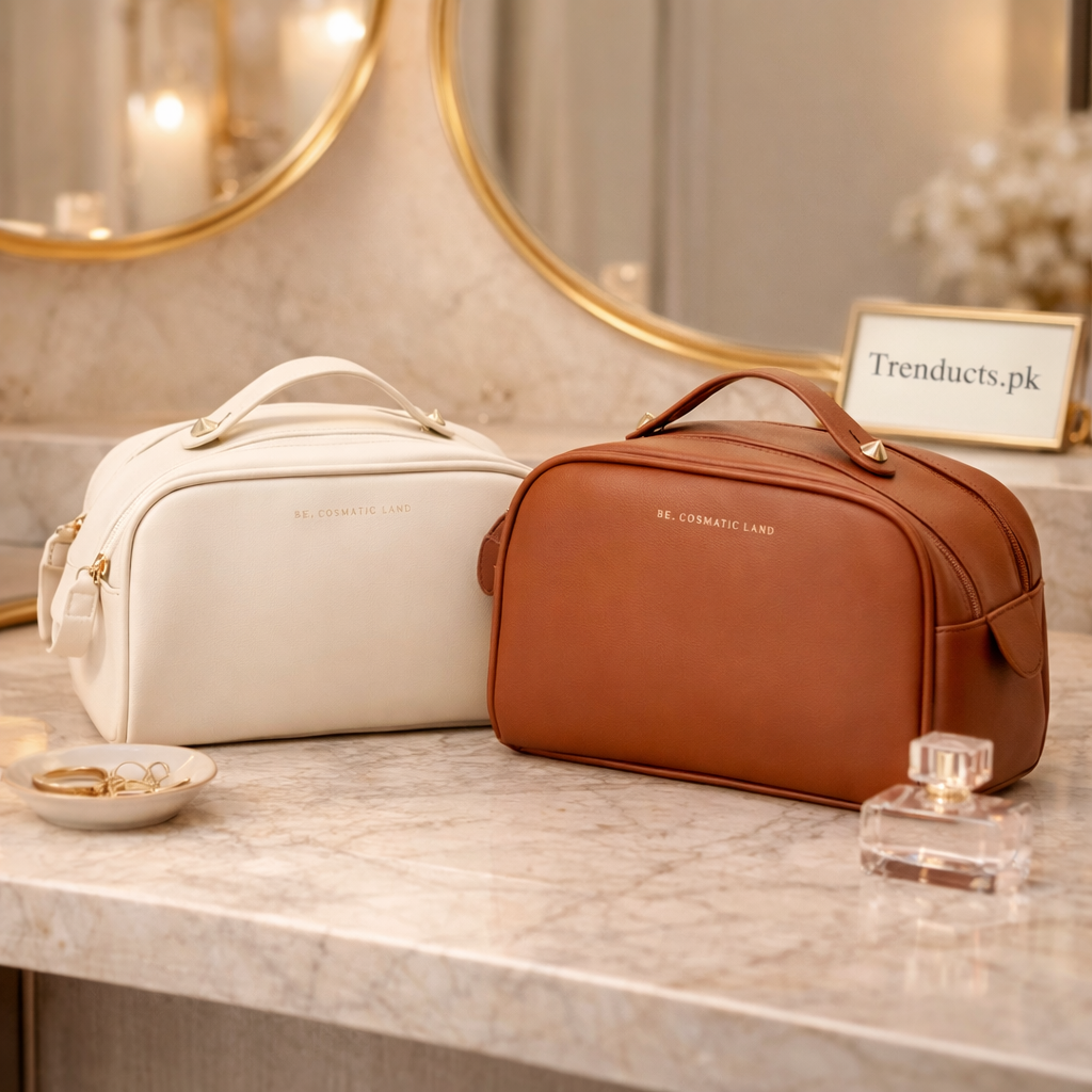 Luxury Cosmetic Leather Pouch