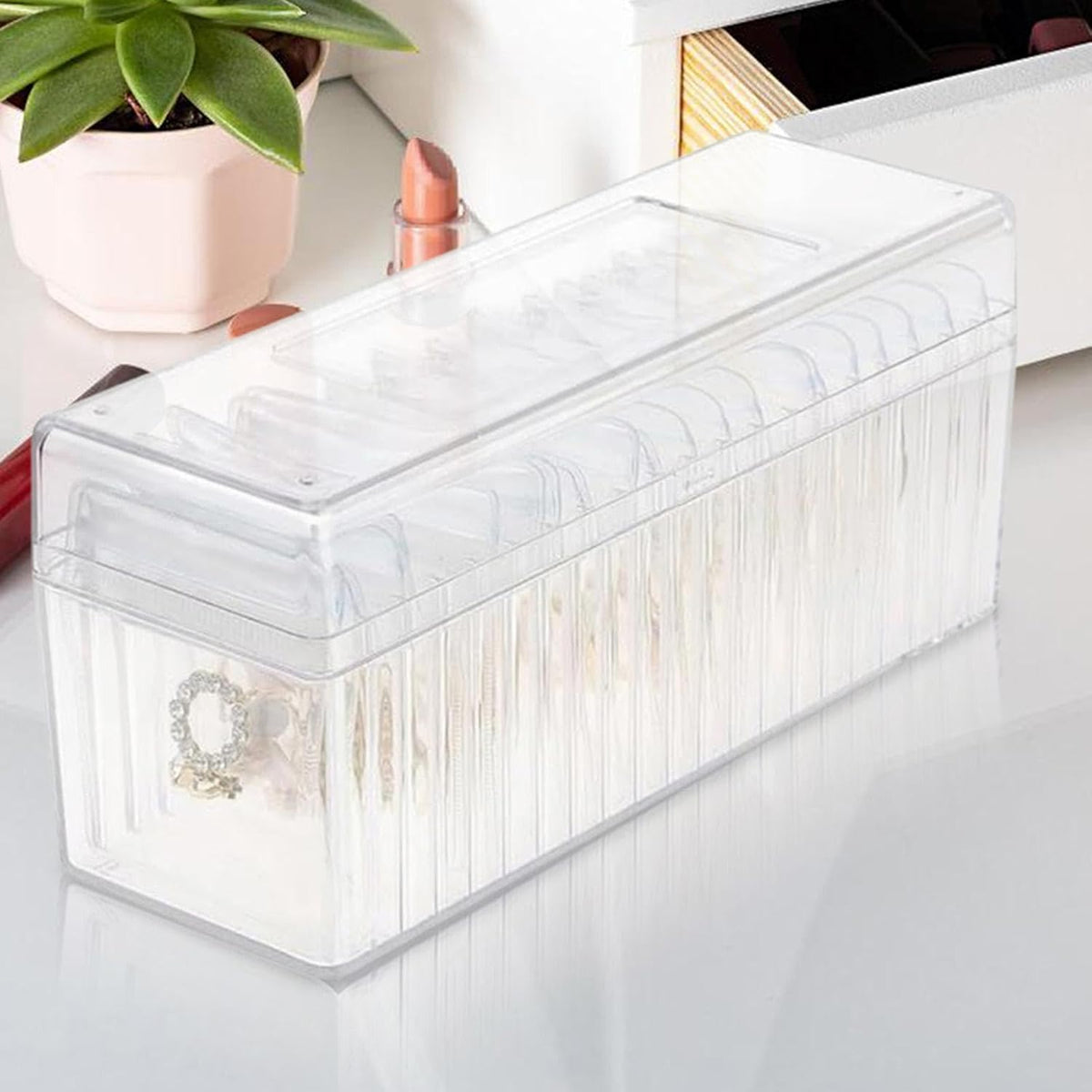 20-Pouch Portable Jewelry Organizer with Removable Dividers | Travel-Friendly Clear Storage Case