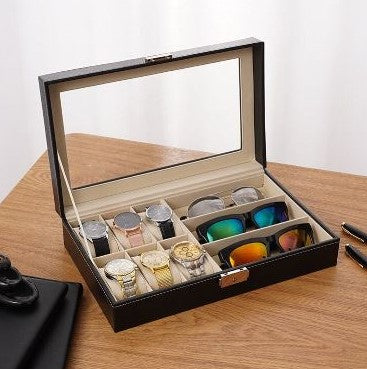 6 Watch and 3 Sunglasses Organizer – Faux Leather