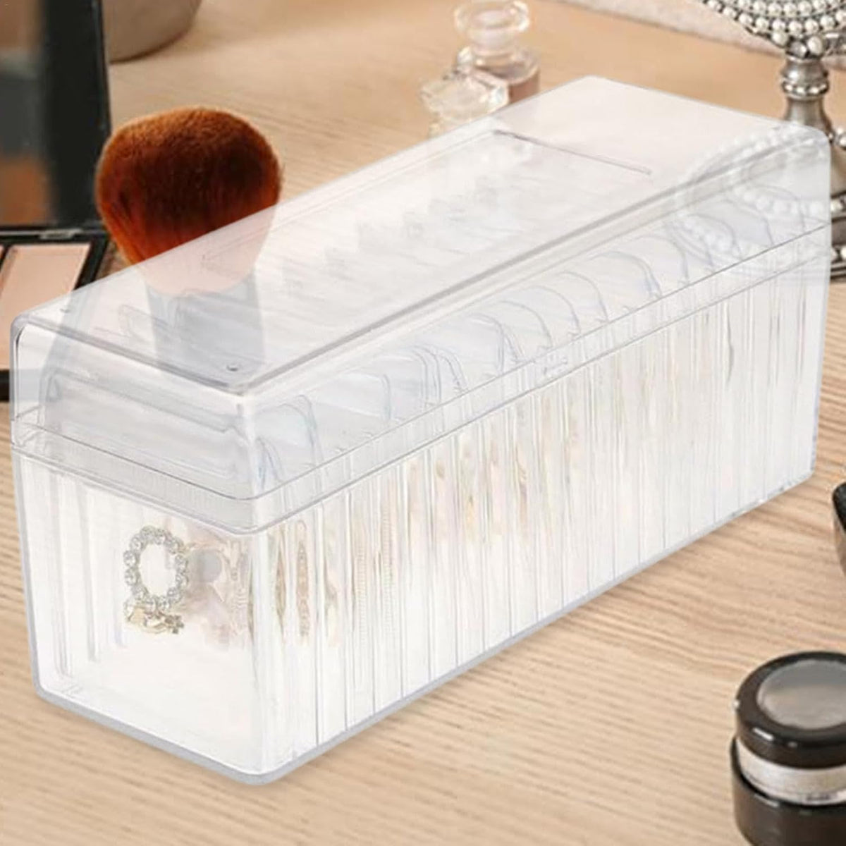 20-Pouch Portable Jewelry Organizer with Removable Dividers | Travel-Friendly Clear Storage Case