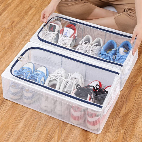 Foldable Transparent Storage Box | Shoes, Toys, Clothes & Books Organizer
