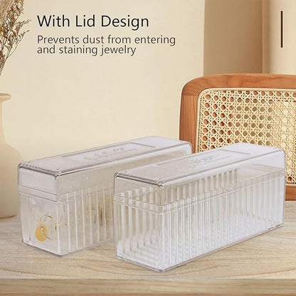 20-Pouch Portable Jewelry Organizer with Removable Dividers | Travel-Friendly Clear Storage Case