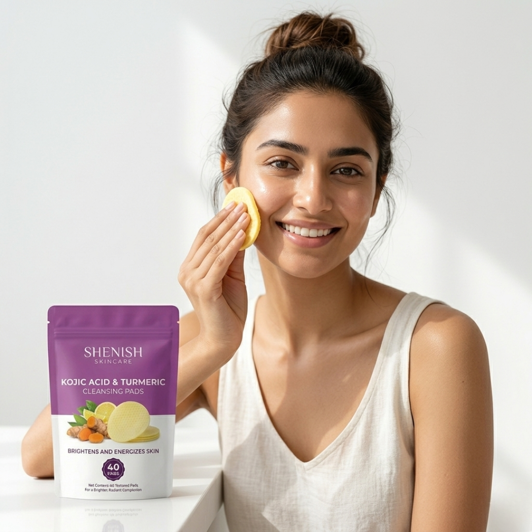 Shenish™ Kojic Acid & Turmeric Cleansing Pads | Brighten Skin & Fade Dark Spots