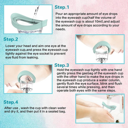 Silicone Eye Wash Cup – Air Pressure Eye Rinse Kit (Reusable & Portable)