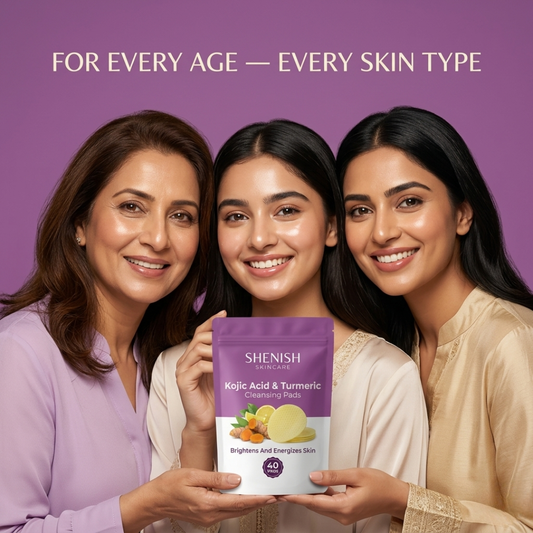 Shenish™ Kojic Acid & Turmeric Cleansing Pads | Brighten Skin & Fade Dark Spots