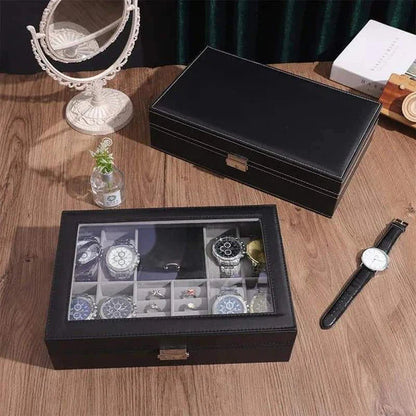 8 Watch and Jewellery Organizer – PU Leather with Velvet Lining - Image 2
