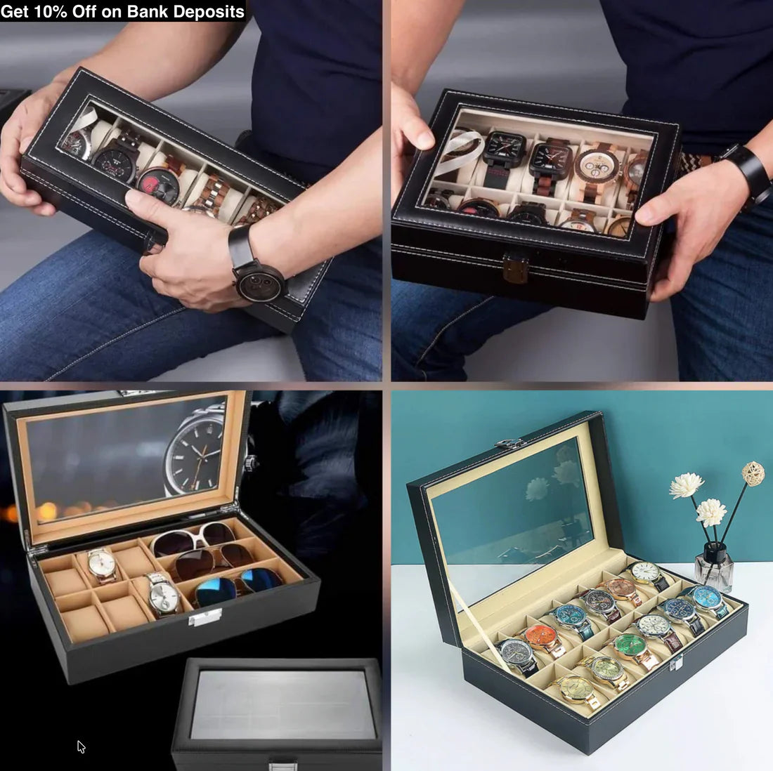 Watch & Jewellery Organizer – All Styles (Faux Leather) – Gallery