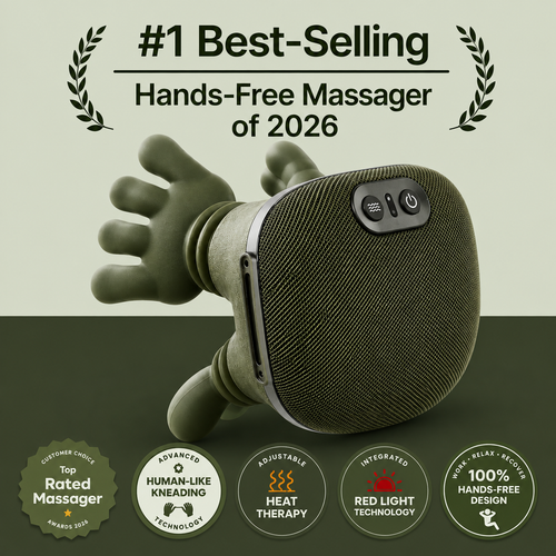 Reliva™ Hands-Free Deep Tissue Massager – Neck, Shoulder & Back Relief with Heat & Red Light
