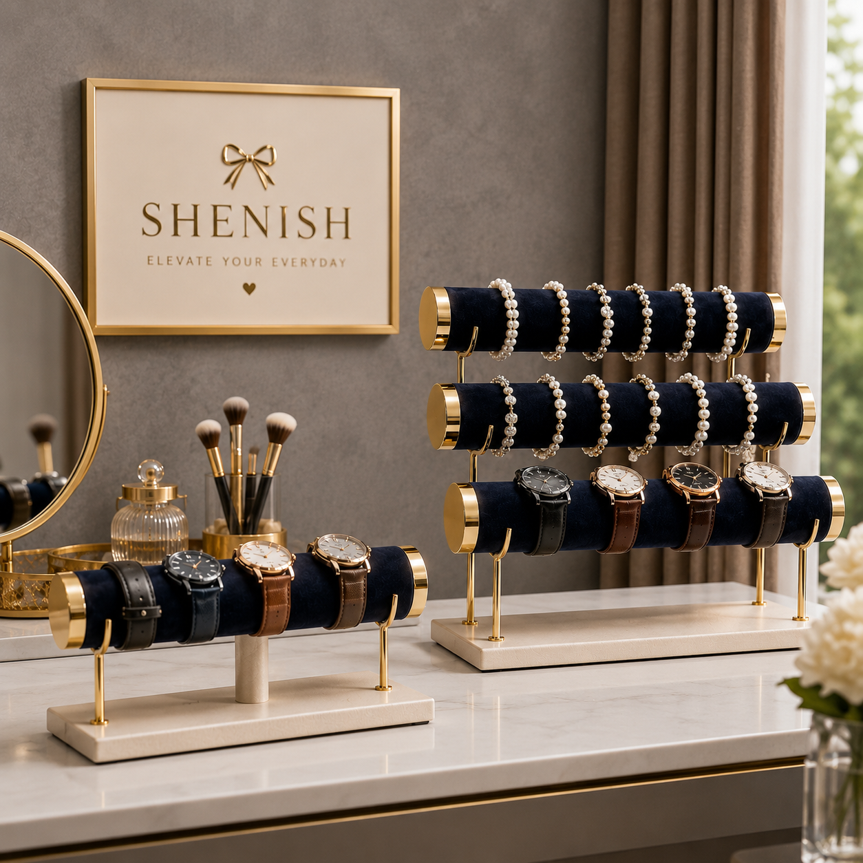 Premium Velvet Jewelry & Watch Display Stand