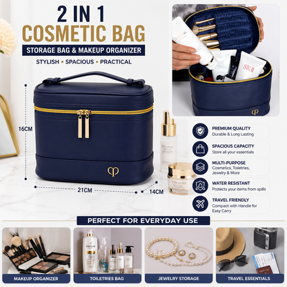 Portable Cosmetic Storage Bag – Large Capacity Makeup & Skincare Organizer for Travel