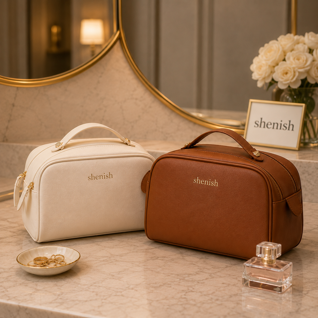 Luxury Cosmetic Leather Pouch