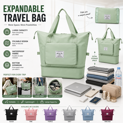 Extendable Travel Bag – Large Capacity Foldable Waterproof Luggage Bag with Dry & Wet Separation