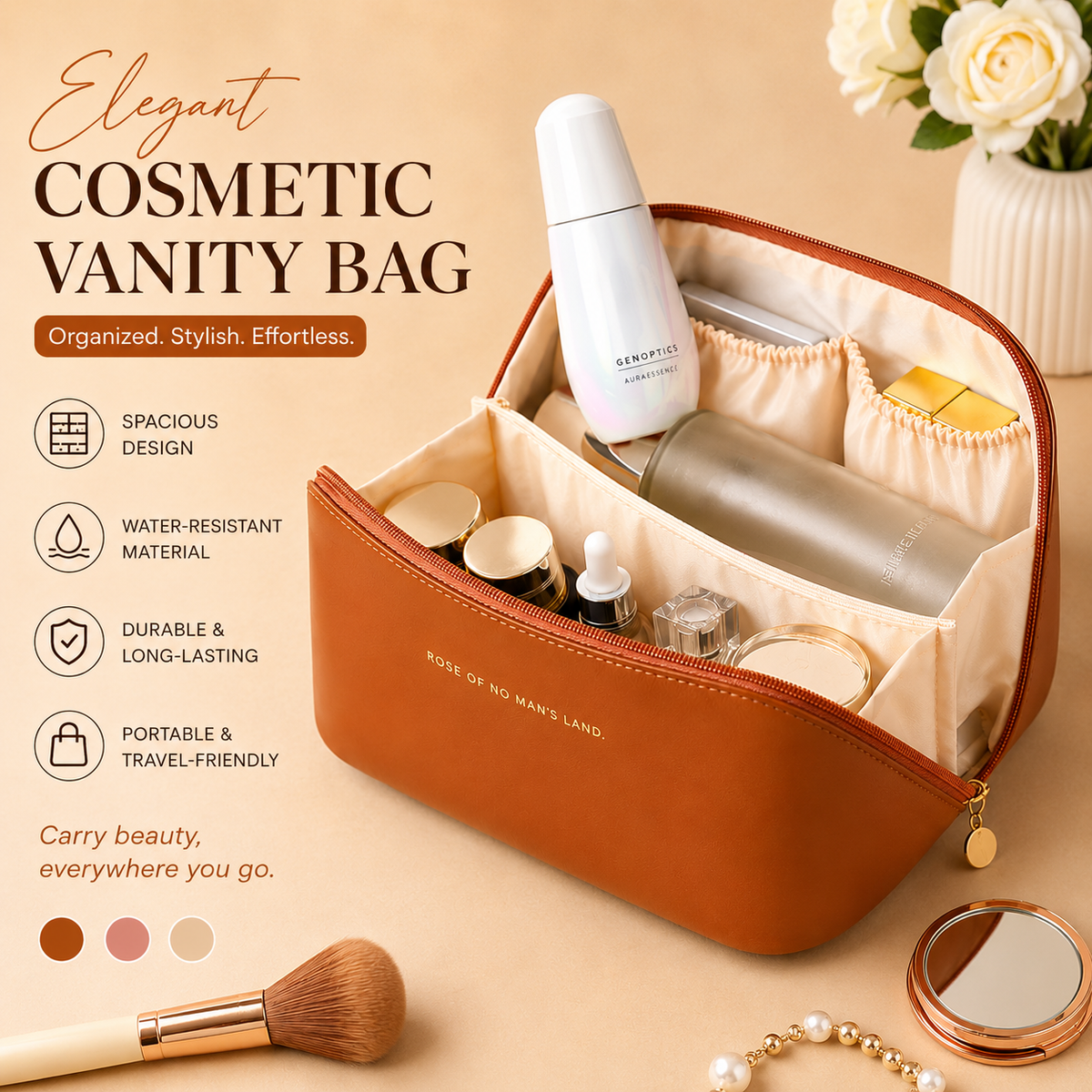 Elegant Cosmetic Vanity Bag – Portable Makeup Storage Bag