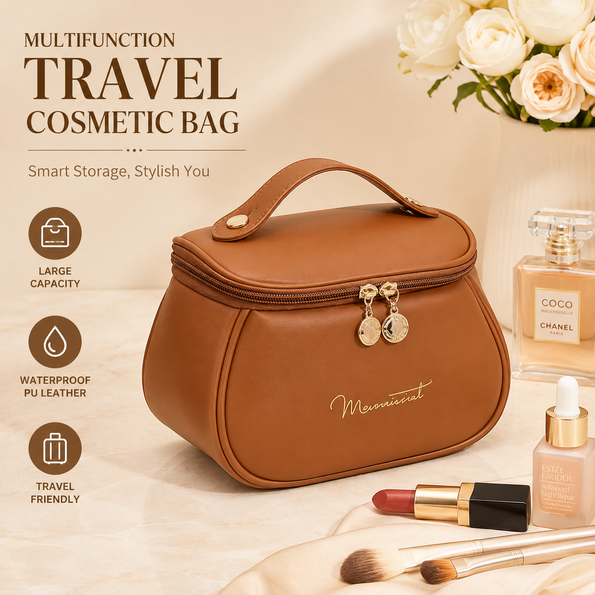 Multifunction Travel Cosmetic Bag – Large Capacity Waterproof Makeup & Toiletry Organizer