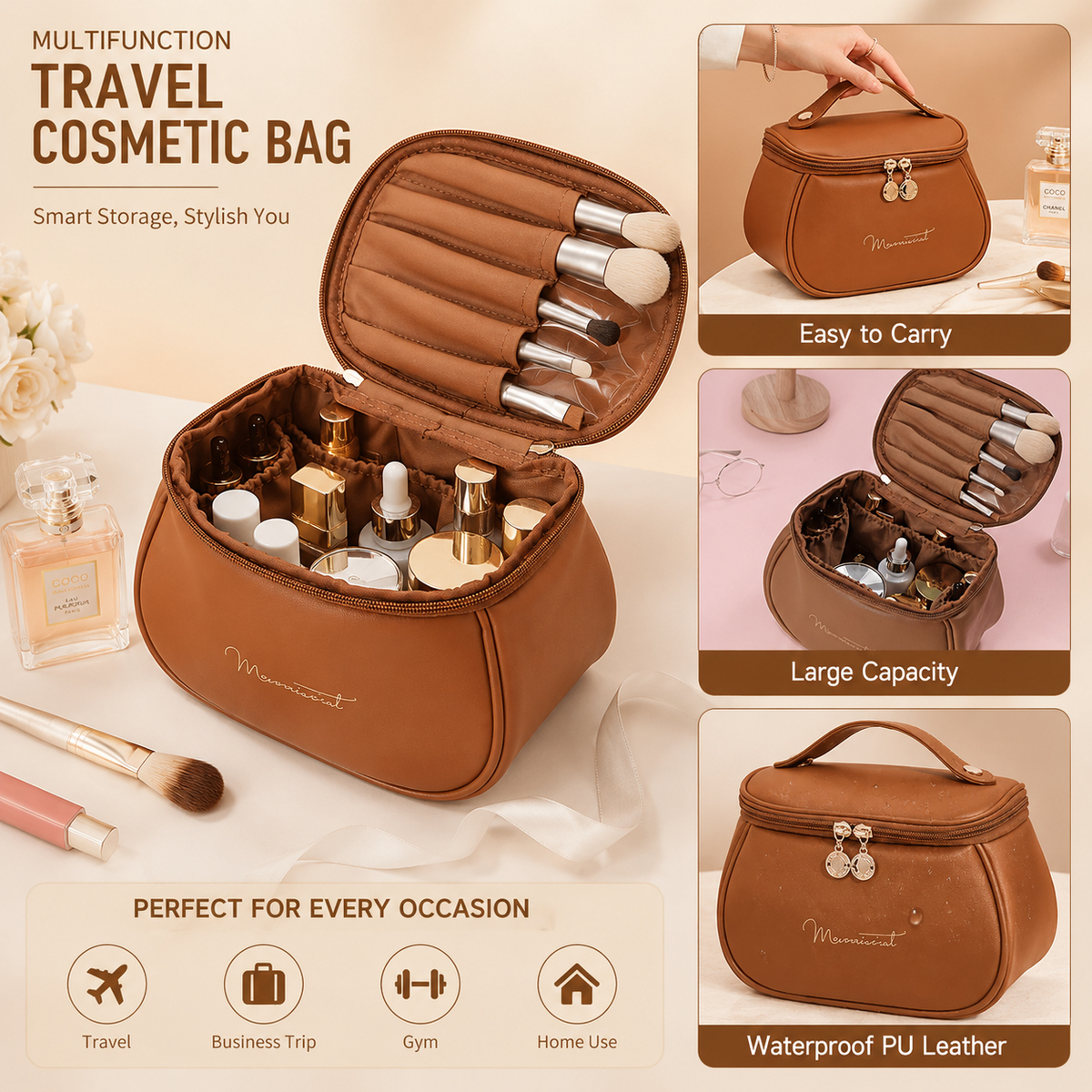 Multifunction Travel Cosmetic Bag – Large Capacity Waterproof Makeup & Toiletry Organizer - Image 2