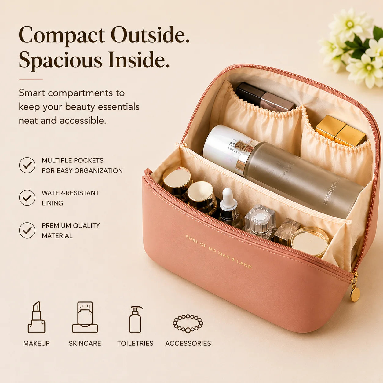 Elegant Cosmetic Vanity Bag – Portable Makeup Storage Bag