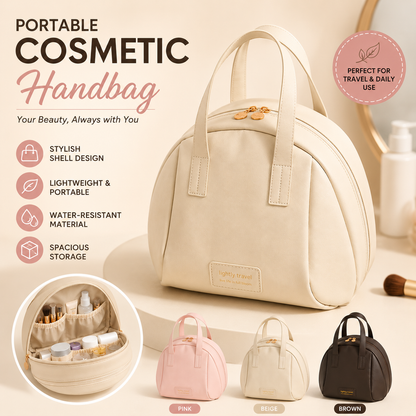 Portable Cosmetic Handbag – Shell‑Design Makeup Storage Pouch
