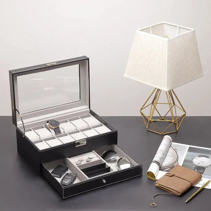 Double Layer 12 Grid Watch and Jewellery Organizer - Image 3