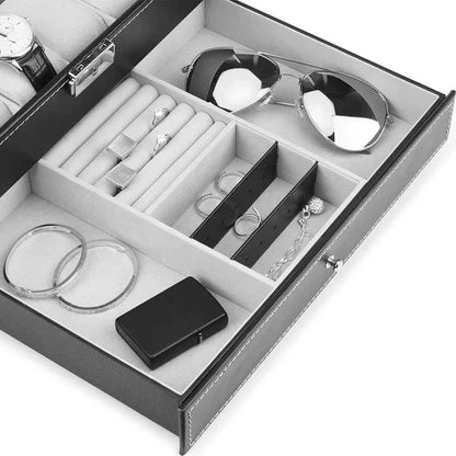 Double Layer 12 Grid Watch and Jewellery Organizer - Image 4