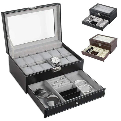 Double Layer 12 Grid Watch and Jewellery Organizer - Image 6