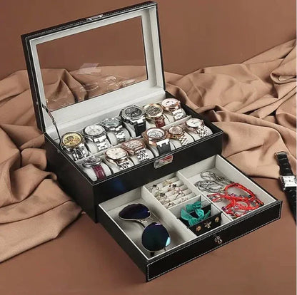 Double Layer 12 Grid Watch and Jewellery Organizer - Image 7