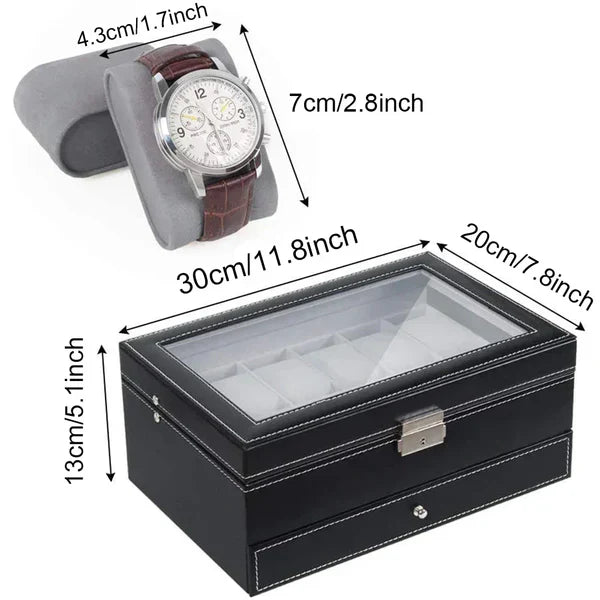 Double Layer 12 Grid Watch and Jewellery Organizer - Image 8