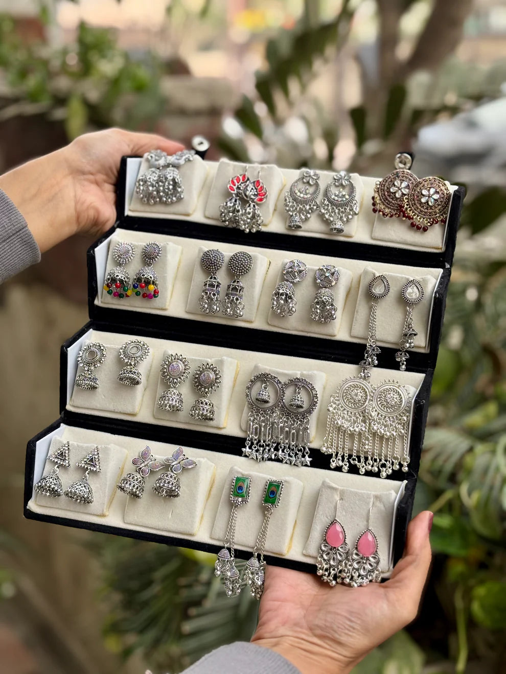 Shenish™ Folding Jhumka Storage Box – 12 Slot & 16 Slot