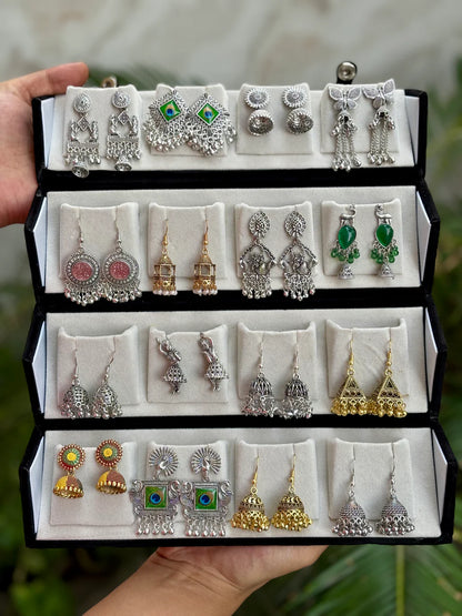 Shenish™ Folding Jhumka Storage Box – 12 Slot & 16 Slot