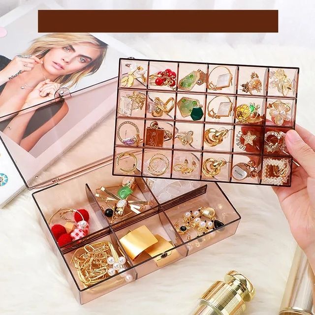 2-Layer Clear Acrylic Jewelry Organizer Box | Anti-Tangle Storage for Rings, Earrings & Necklaces