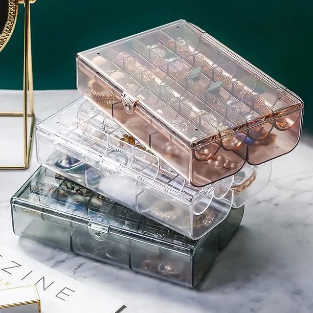 2-Layer Clear Acrylic Jewelry Organizer Box | Anti-Tangle Storage for Rings, Earrings & Necklaces