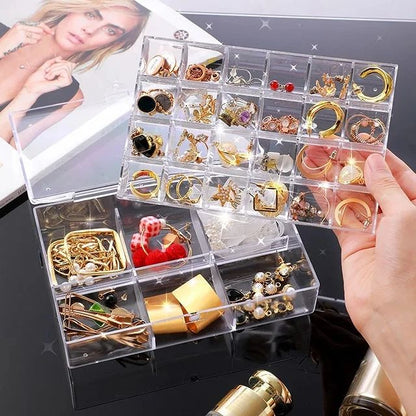 2-Layer Clear Acrylic Jewelry Organizer Box | Anti-Tangle Storage for Rings, Earrings & Necklaces