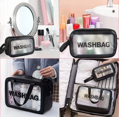 Transparent Waterproof PVC Travel Cosmetic Washbag Set – 3-Pack - Image 2