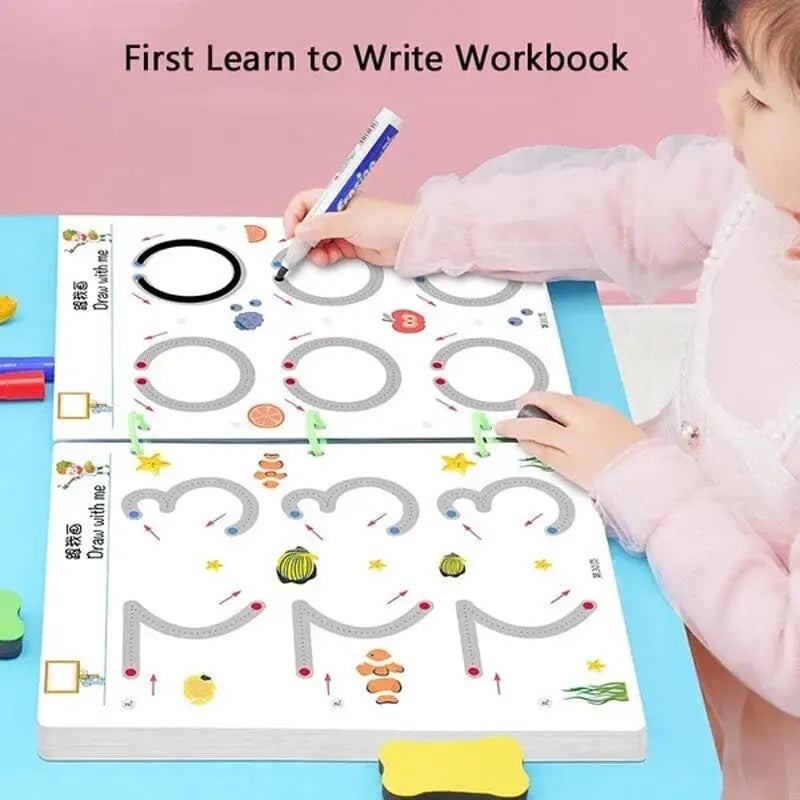 Montessori Tracing Workbook for Kids – 64 Pages + 2 Pens + Eraser (Ages 3–7) – Image 2