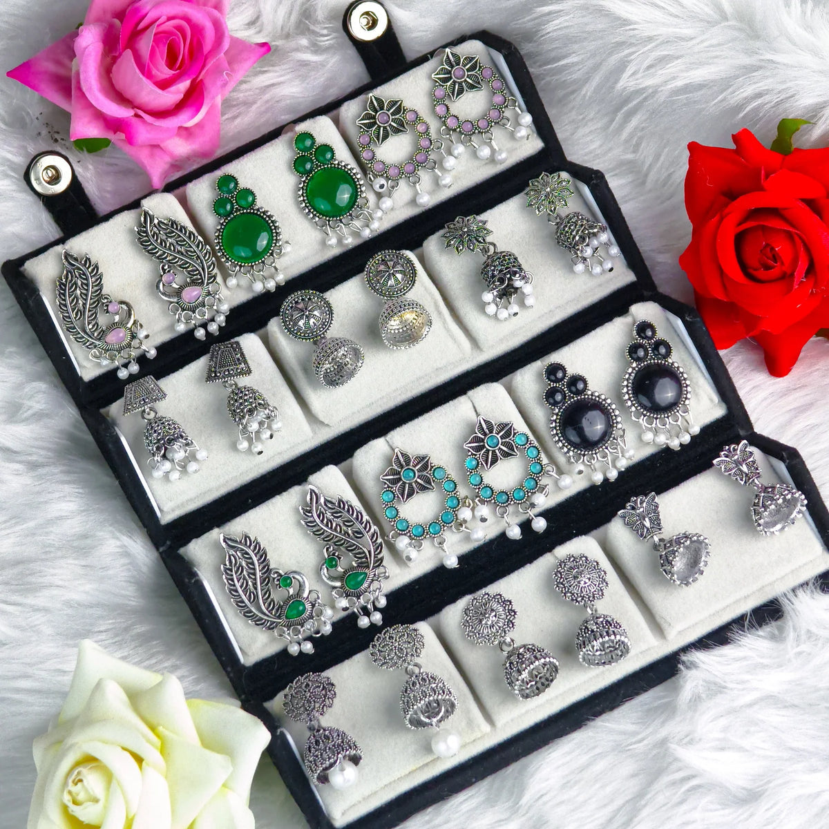 Folding Jhumka Storage Box – 12 Slot & 16 Slot