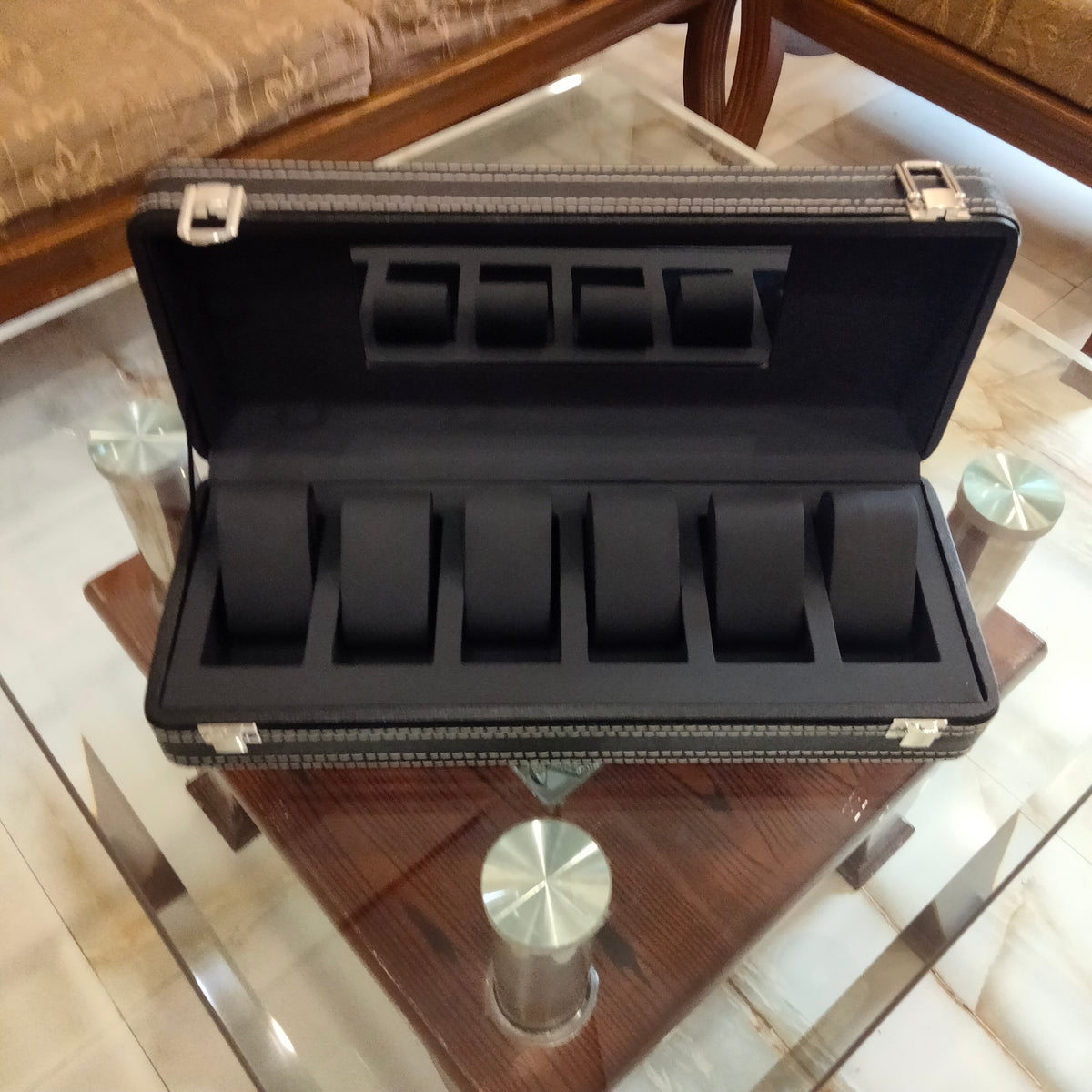 Premium PU Leather Watch Display Box – 6, 8 & 12 Grid Options - Image 5