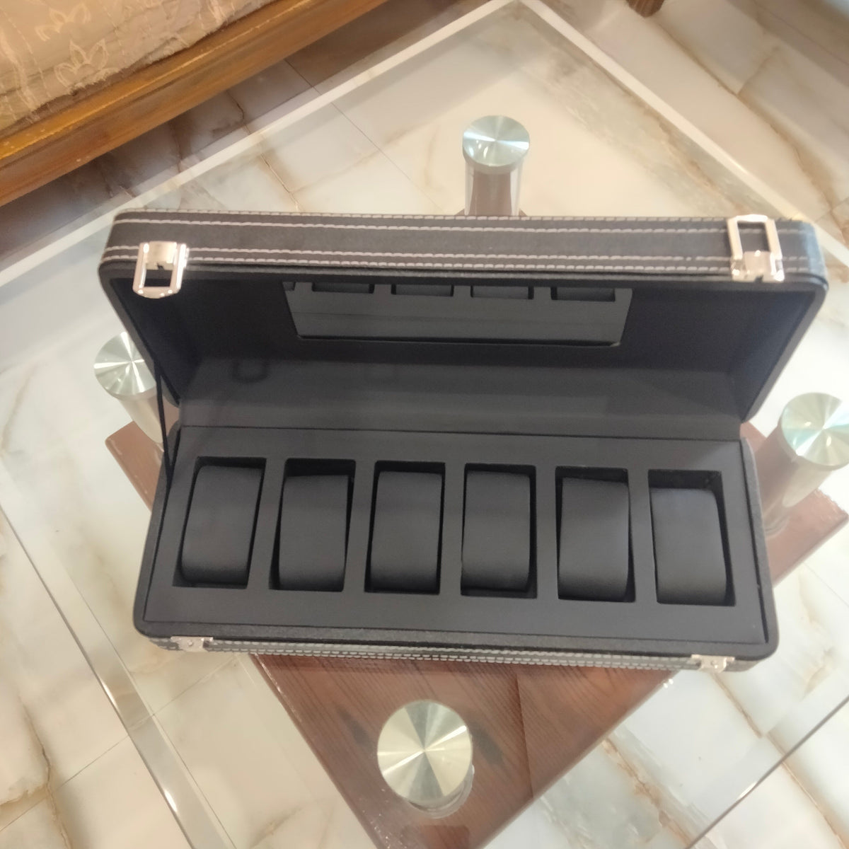 Premium PU Leather Watch Display Box – 6, 8 & 12 Grid Options - Image 4