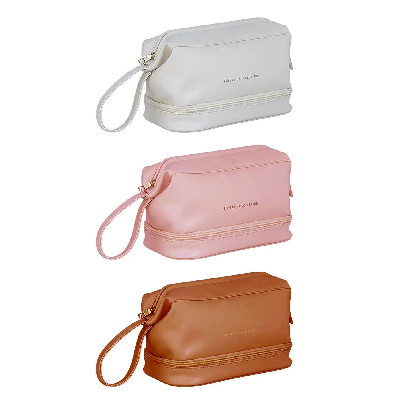 Large Capacity Makeup Pouch – Dual-Layer Multifunction Cosmetic Bag with Handle