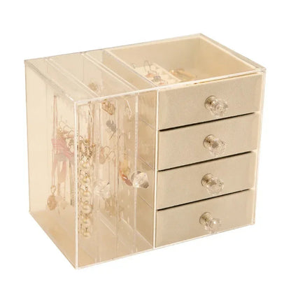 Transparent Acrylic Storage Box | Multi-Layer Dust-Proof Jewelry & Cosmetic Drawer Organizer