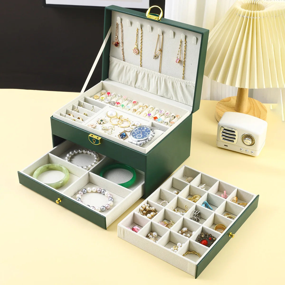 3-Layer Leather Jewelry Box