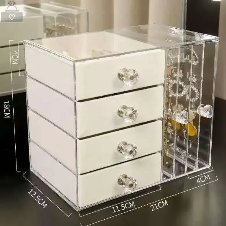 Transparent Acrylic Storage Box | Multi-Layer Dust-Proof Jewelry & Cosmetic Drawer Organizer