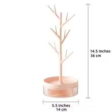 360° Rotating Antler Tree Jewelry Organizer & Acrylic Storage Base - Image 6