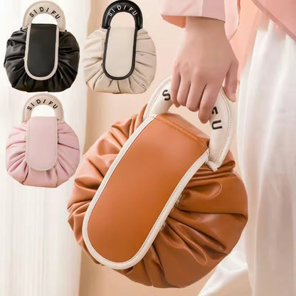 Lazy Makeup Bag with Handle – Drawstring Cosmetic Pouch for Women & Girls - Image 2