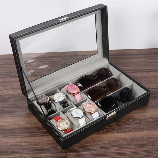 6 Watch and 3 Sunglasses Organizer – Faux Leather - Image 2