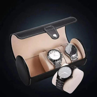 PU Leather 3 Grid Watch Pouch – Portable Travel Case - Image 2
