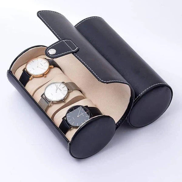 PU Leather 3 Grid Watch Pouch – Portable Travel Case - Image 4