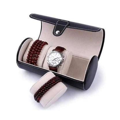 PU Leather 3 Grid Watch Pouch – Portable Travel Case - Image 5
